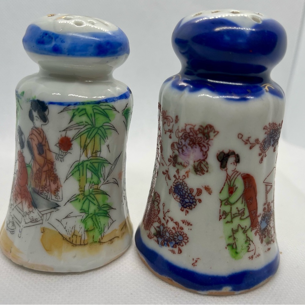 Hand Painted Geisha Salt and Pepper Shakers Made in Japan